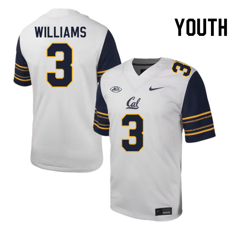 Youth #3 Nohl Williams California Golden Bears ACC Conference College Football Jerseys Stitched Sale